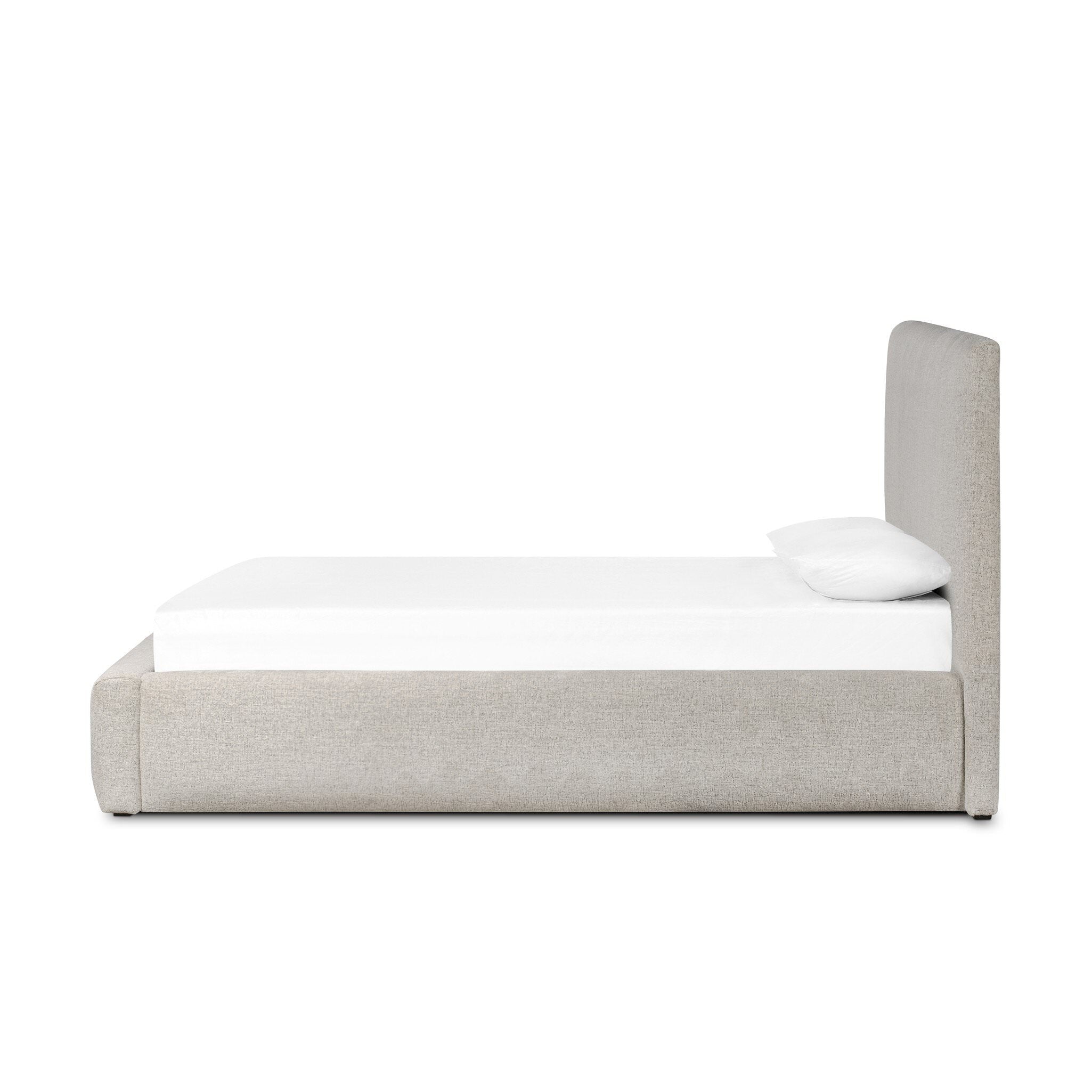 Four Hands Quincy Bed in Plushtone Linen, Queen on white background at Addison West.
