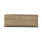 Back of Four Hands Quintin Trunk in Worn Oak on a white background at Addison West