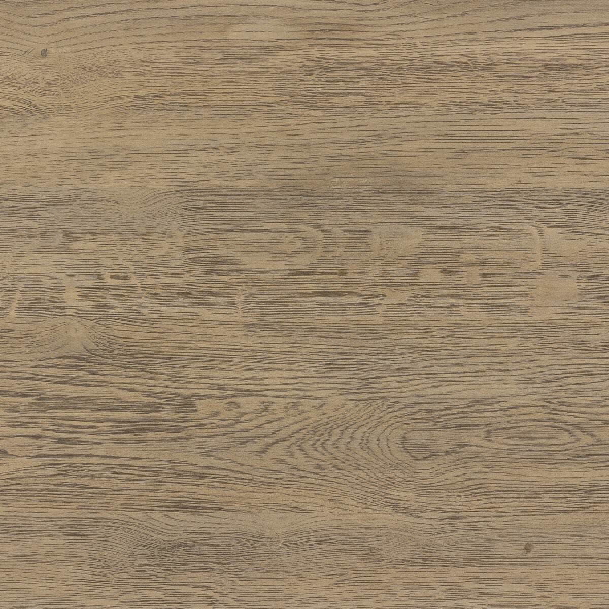 Close up of Four Hands Quintin Trunk in Worn Oak on a white background at Addison West
