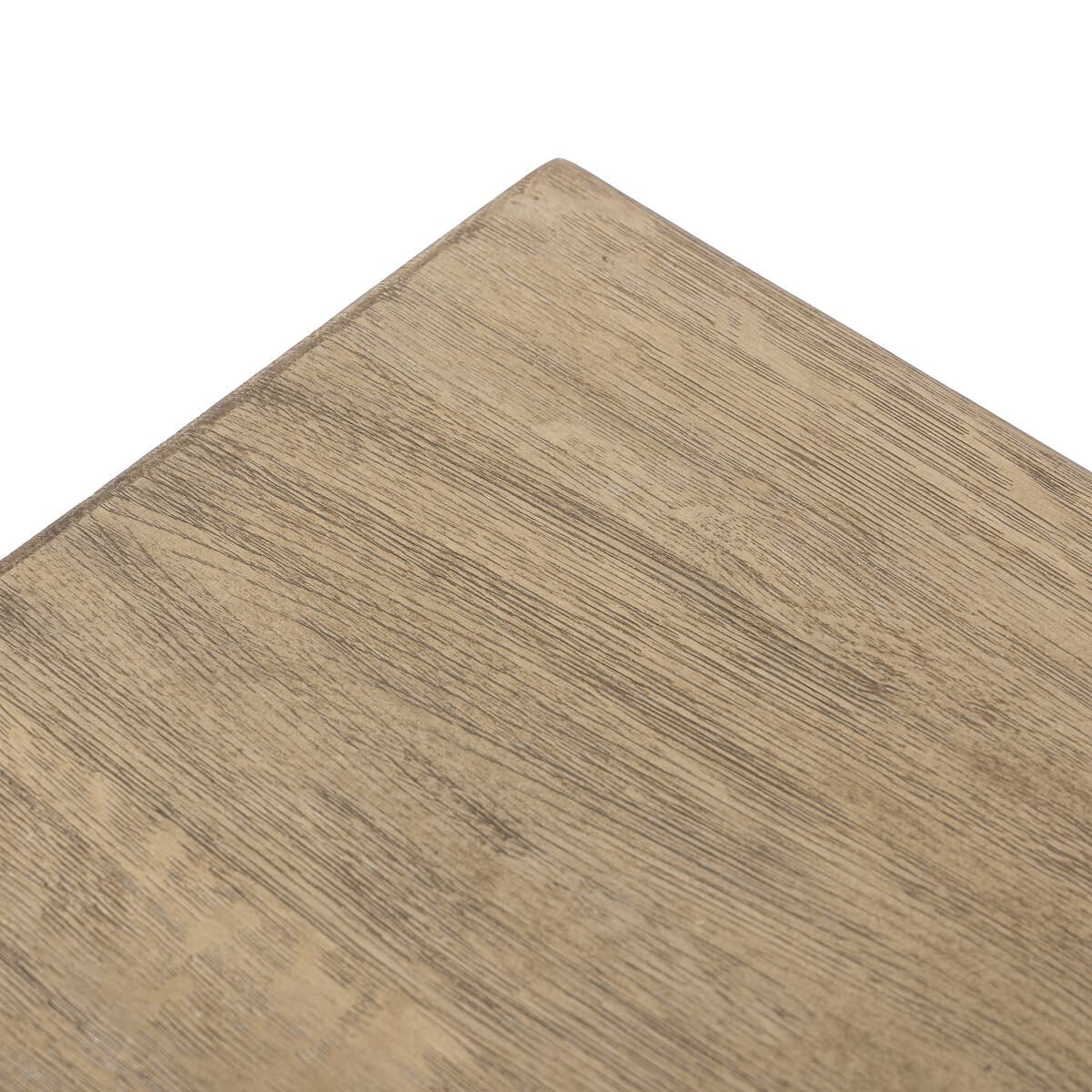 Close up of Four Hands Quintin Trunk in Worn Oak on a white background at Addison West