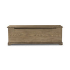 Four Hands Quintin Trunk in Worn Oak on a white background at Addison West