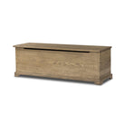 Four Hands Quintin Trunk in Worn Oak on a white background at Addison West