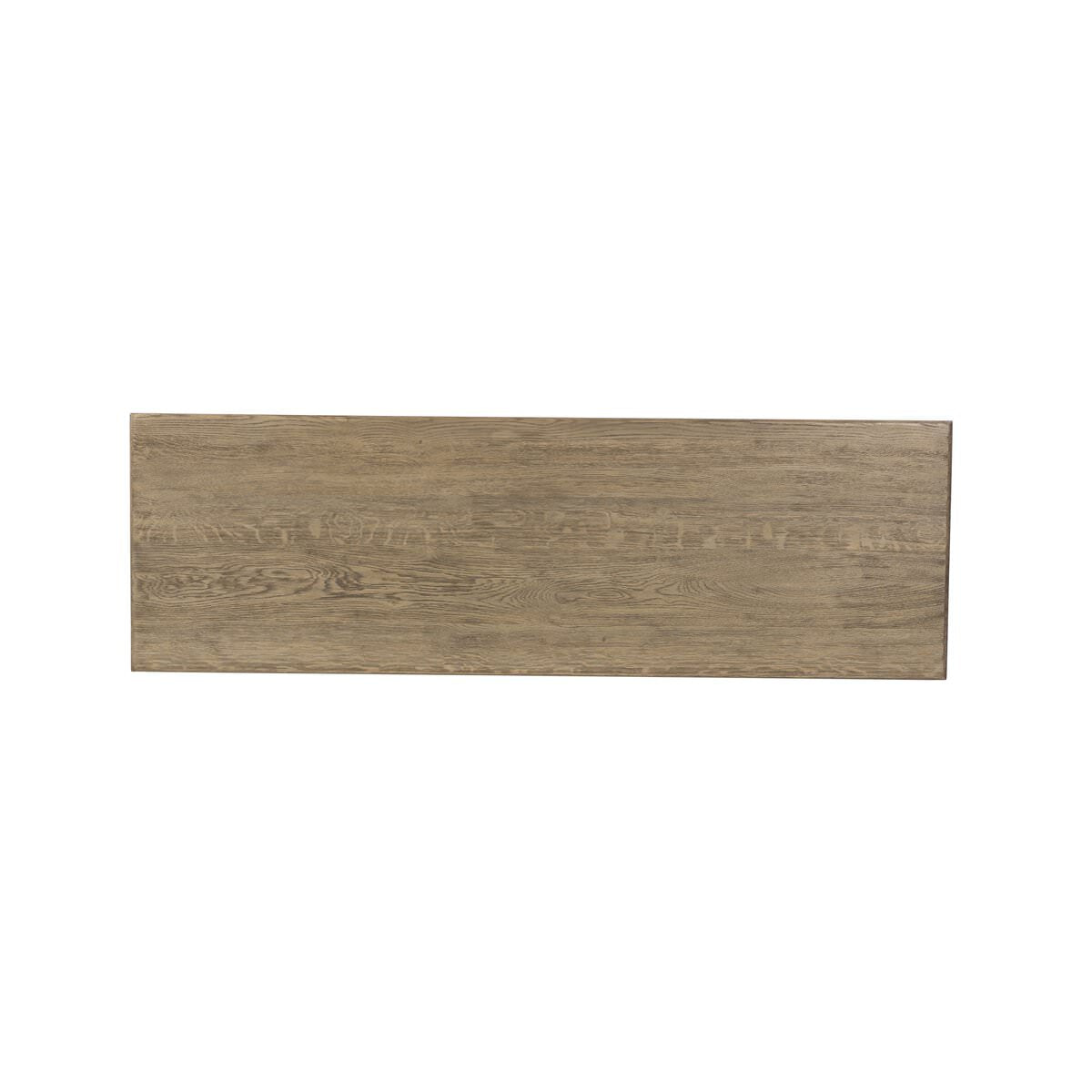 Top of Four Hands Quintin Trunk in Worn Oak on a white background at Addison West
