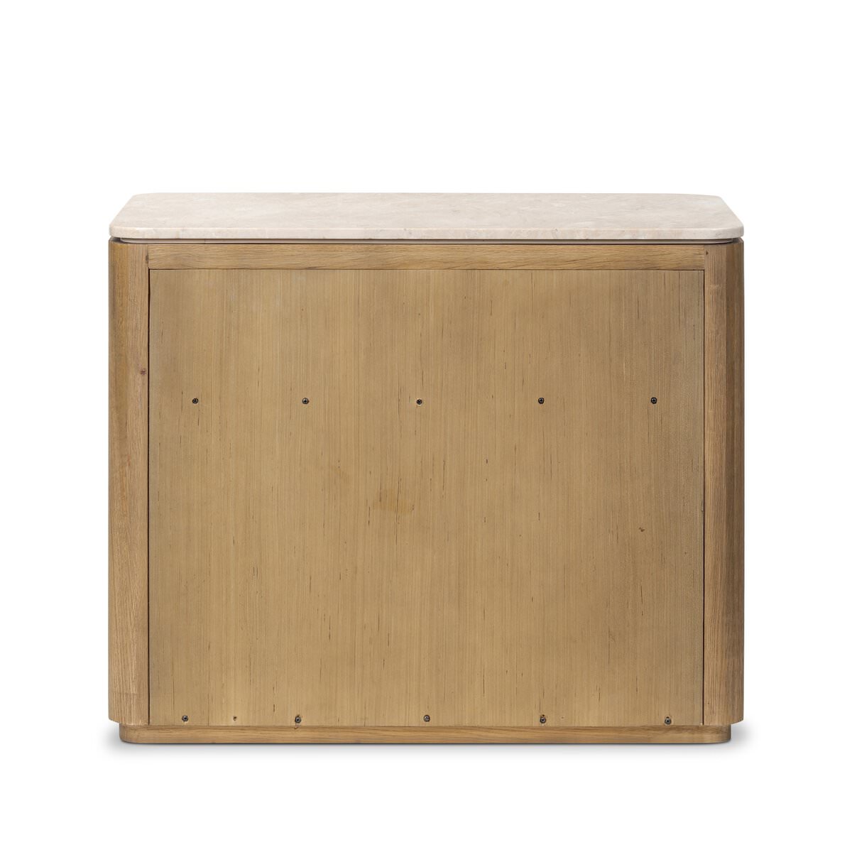 Back of Four Hands Raleigh Nightstand in Cappuccino Marble on a white background at Addison West