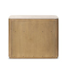Back of Four Hands Raleigh Nightstand in Cappuccino Marble on a white background at Addison West