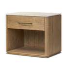 Four Hands Raleigh Nightstand in Cappuccino Marble on a white background at Addison West