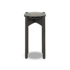 Four Hands Relo End Table in Olive Cast Glass on a white background at Addison West