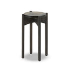 Four Hands Relo End Table in Olive Cast Glass on a white background at Addison West
