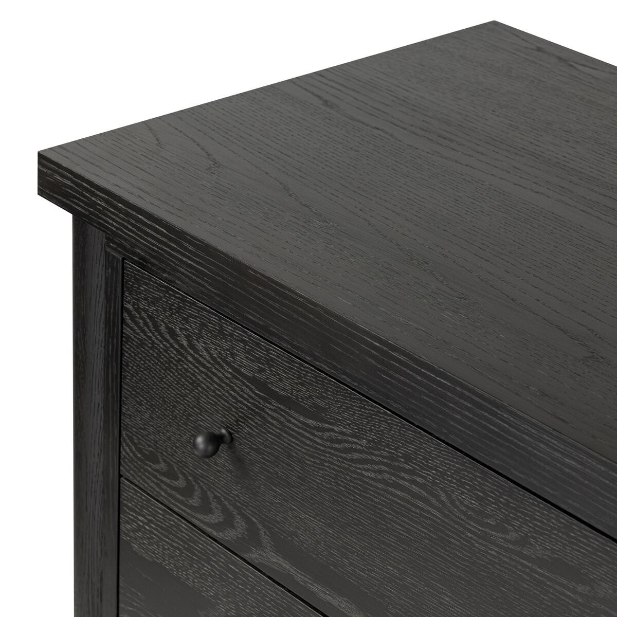 Close up of Four Hands Roark Tall Dresser in Ebony Oak Veneer at Addison West