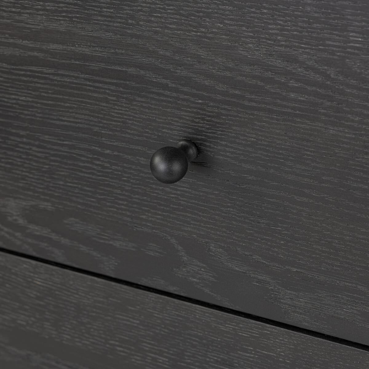 Close up of Four Hands Roark Tall Dresser in Ebony Oak Veneer at Addison West