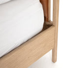 Close up of Four Hands Rosedale Bed Bed in Chaps Sand on a white background