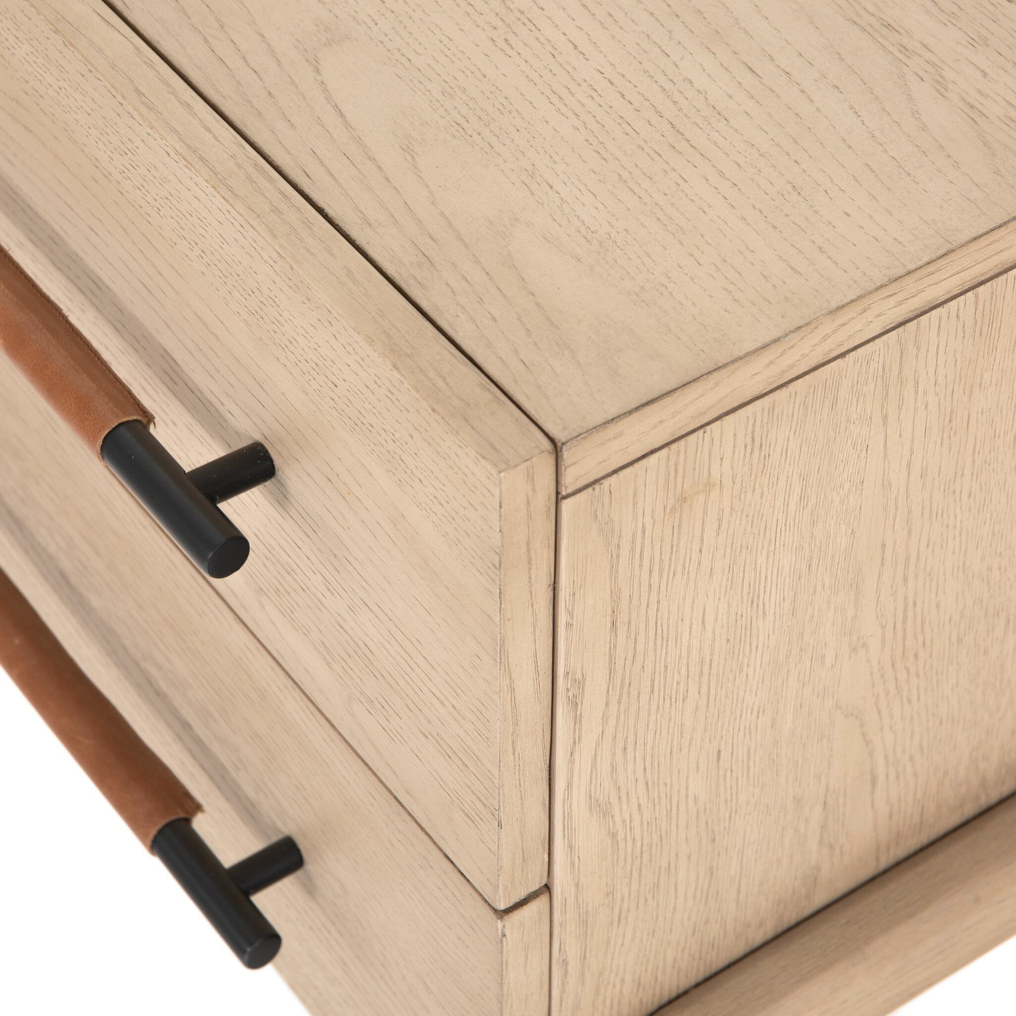 Four Hands Rosedale Nightstand in Yucca Oak Veneer on white background at Addison West.