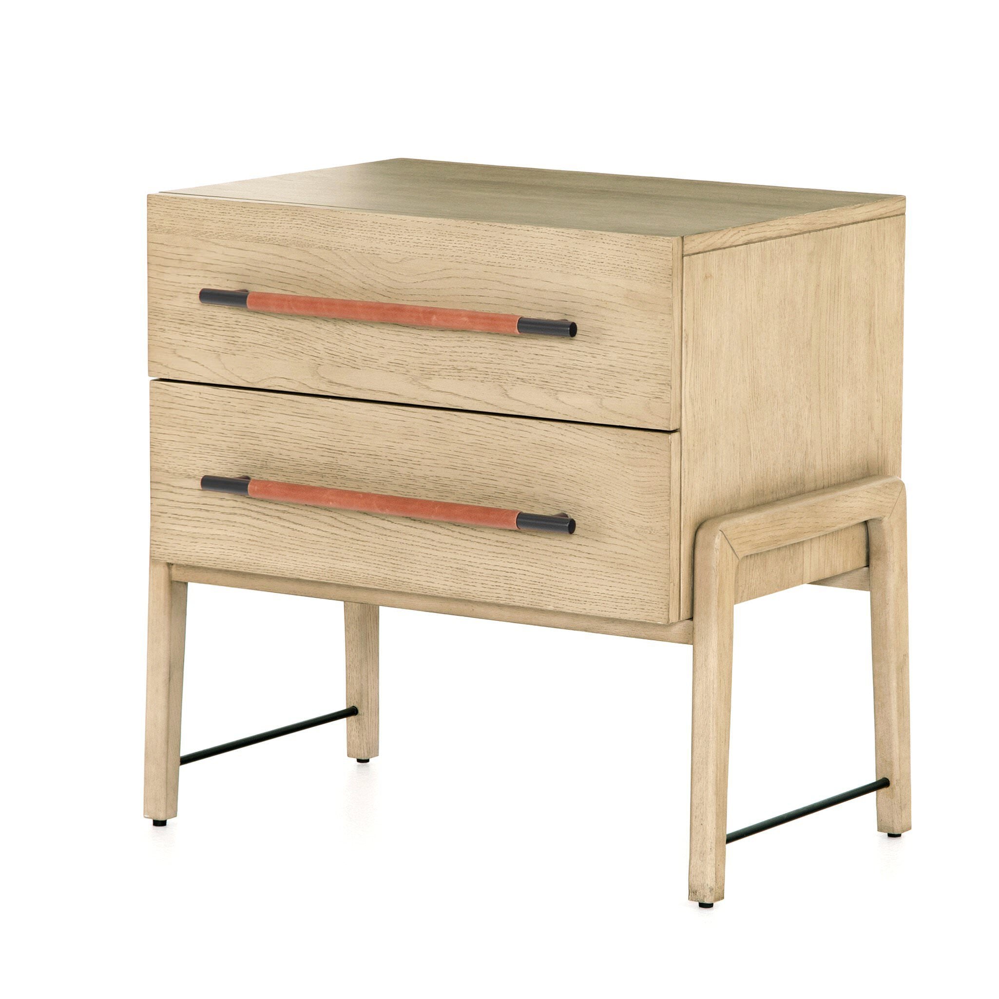 Four Hands Rosedale Nightstand in Yucca Oak Veneer on white background at Addison West.