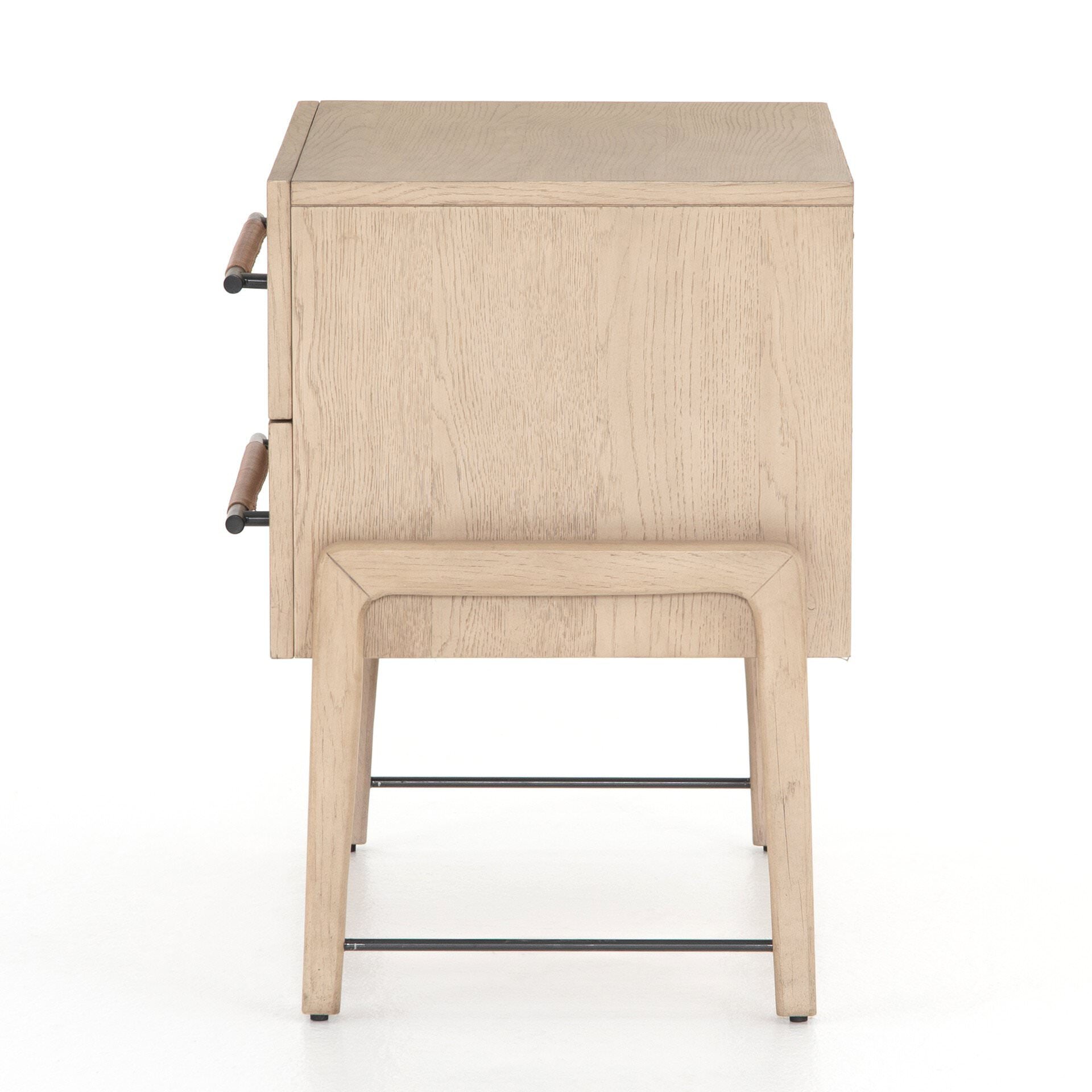 Four Hands Rosedale Nightstand in Yucca Oak Veneer on white background at Addison West.