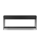 Back of Four Hands Rosenell Console Table - 78" in Black Oak Solid on a white background at Addison West