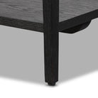Close up of Four Hands Rosenell Console Table - 78" in Black Oak Solid on a white background at Addison West