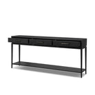 Four Hands Rosenell Console Table - 78" in Black Oak Solid on a white background at Addison West