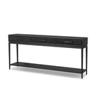 Four Hands Rosenell Console Table - 78" in Black Oak Solid on a white background at Addison West