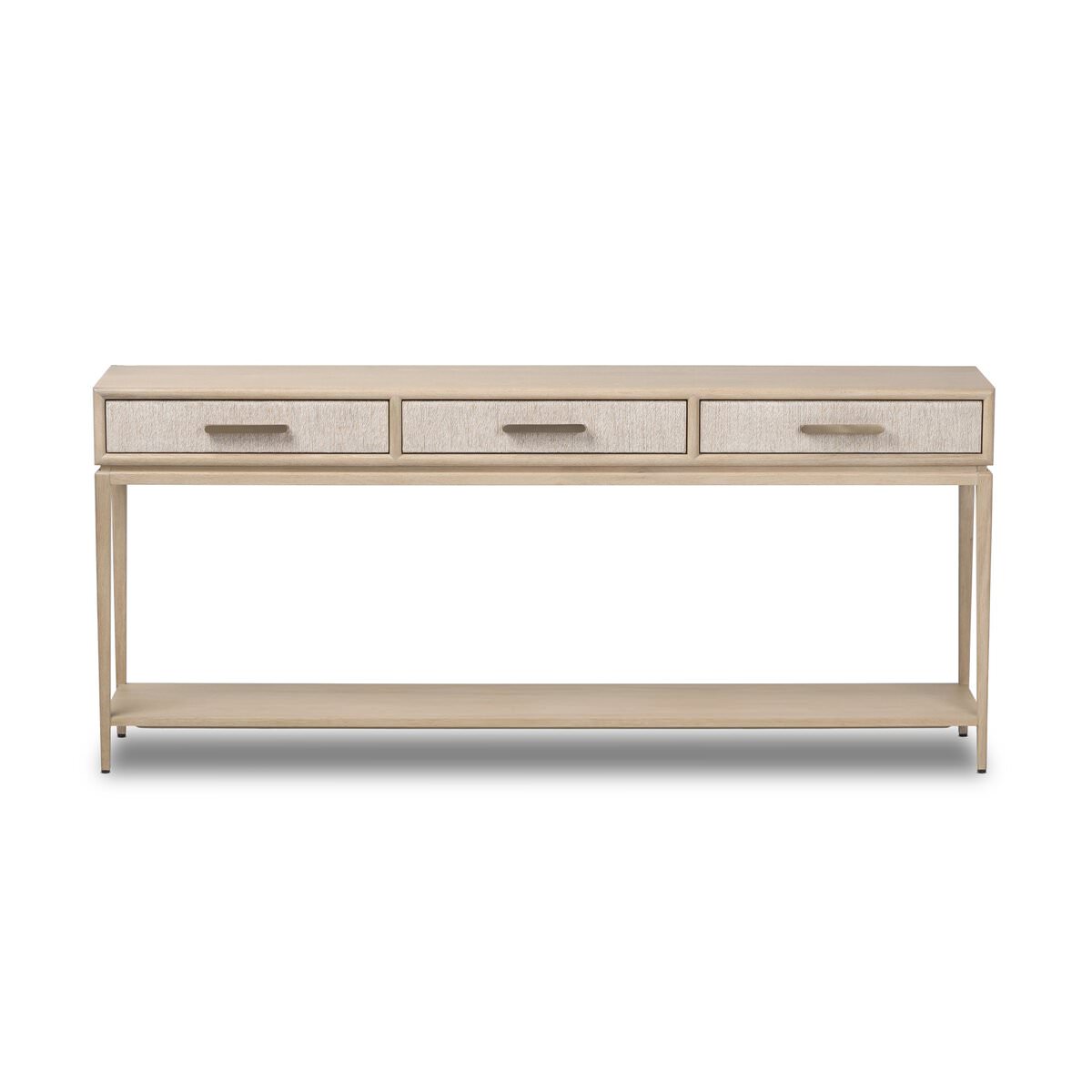 Four Hands Rosenell Console Table - 78" in Natural Oak Solid on a white background at Addison West