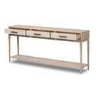 Four Hands Rosenell Console Table - 78" in Natural Oak Solid on a white background at Addison West