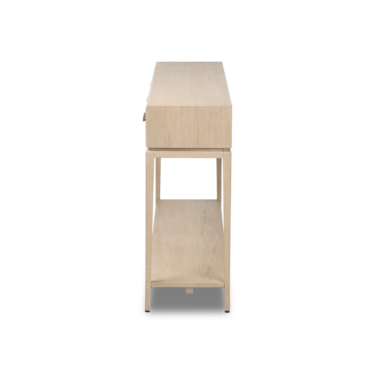 Side of Four Hands Rosenell Console Table - 78" in Natural Oak Solid on a white background at Addison West