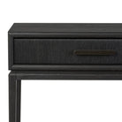 Close up of Four Hands Rosenell Console Table 60" in Black Oak Solid on a white background at Addison West