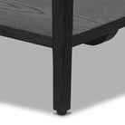 Close up of Four Hands Rosenell Console Table 60" in Black Oak Solid on a white background at Addison West