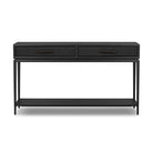 Four Hands Rosenell Console Table 60" in Black Oak Solid on a white background at Addison West