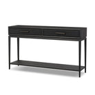 Four Hands Rosenell Console Table 60" in Black Oak Solid on a white background at Addison West