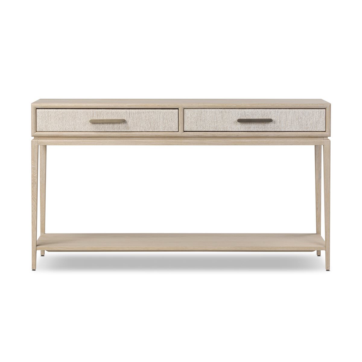 Four Hands Rosenell Console Table 60" in Natural Oak Solid on a white background at Addison West