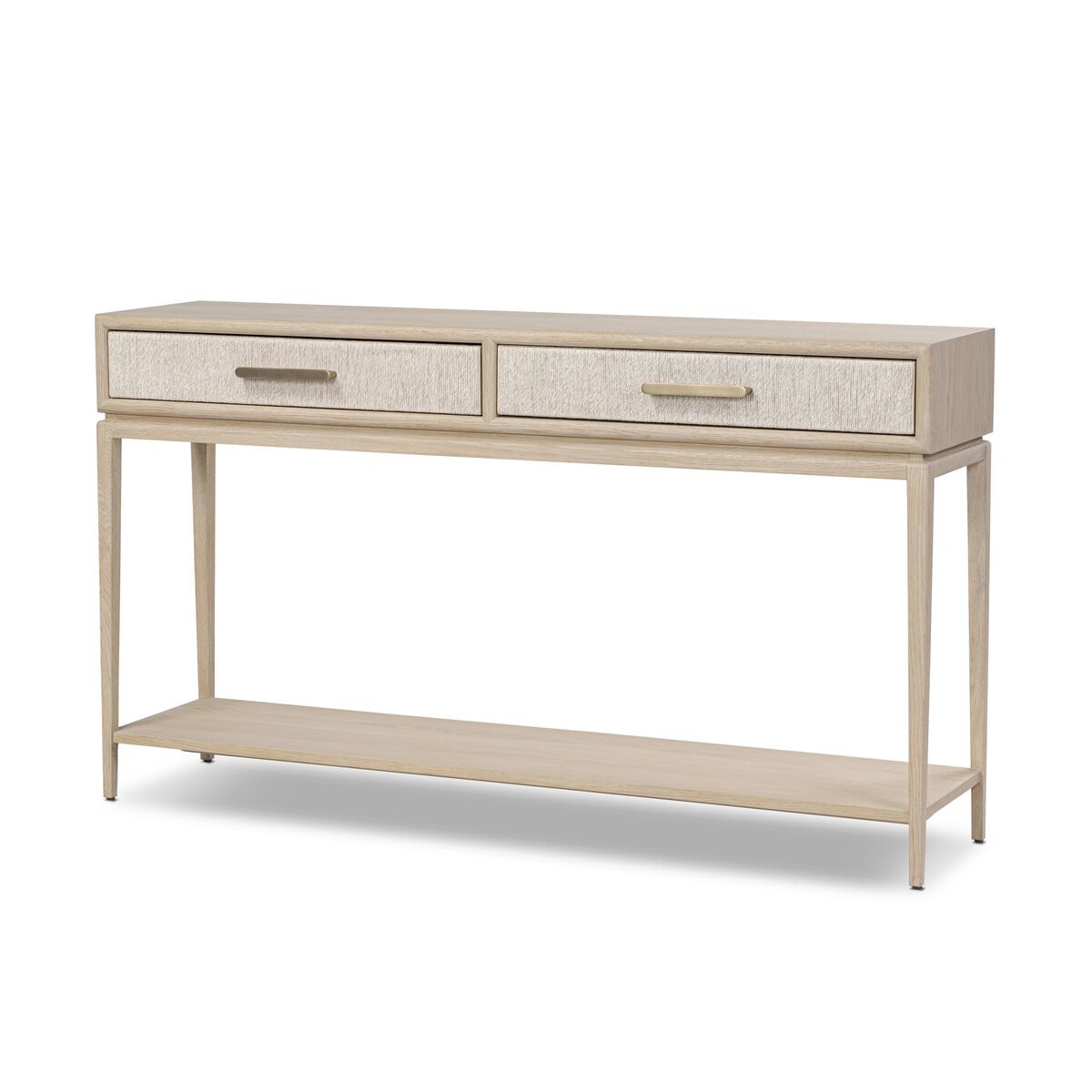 Four Hands Rosenell Console Table 60" in Natural Oak Solid on a white background at Addison West