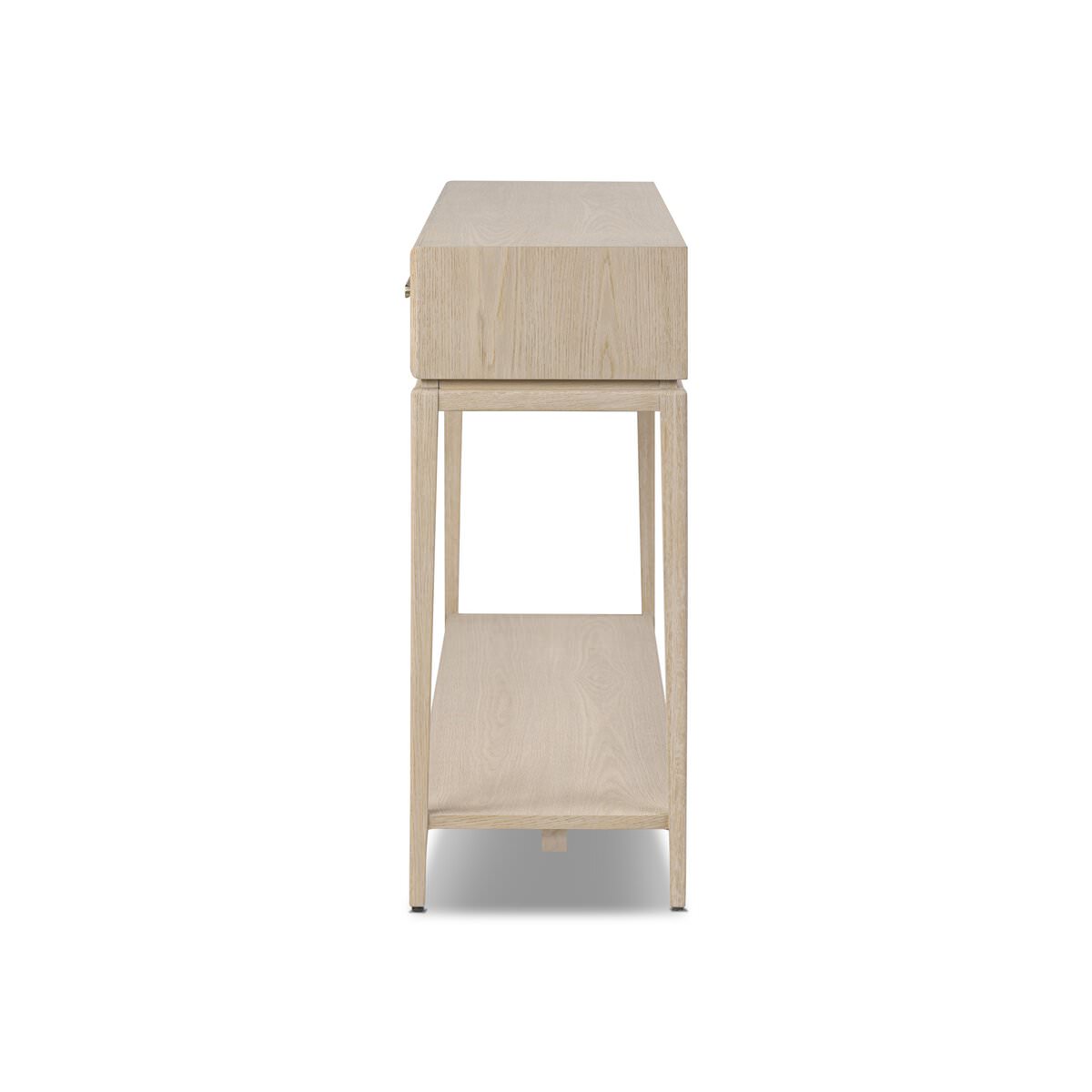 Side of Four Hands Rosenell Console Table 60" in Natural Oak Solid on a white background at Addison West