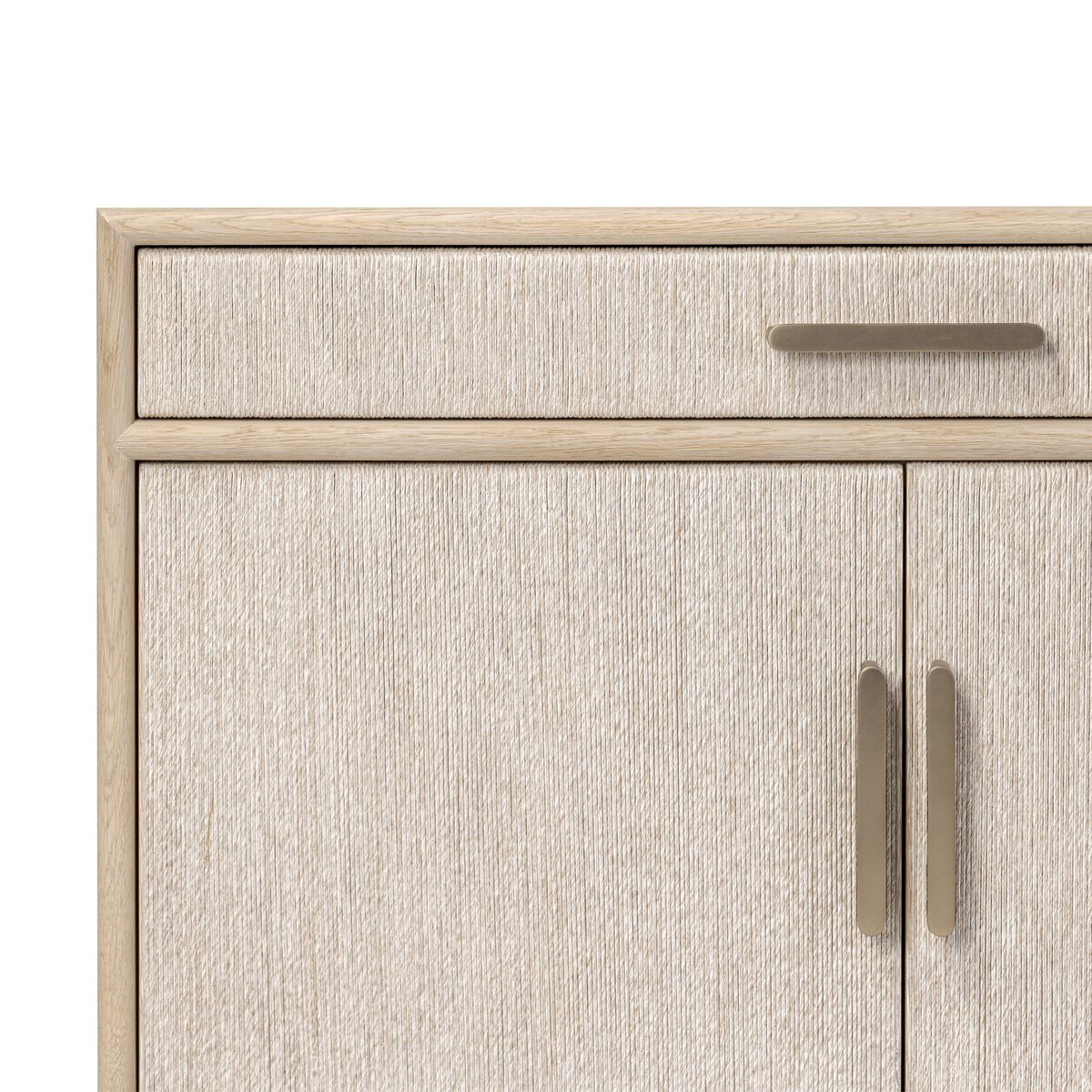 Close up of Four Hands Rosenell Sideboard in Natural Paper Cord on a white background at Addison West