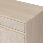 Close up of Four Hands Rosenell Sideboard in Natural Paper Cord on a white background at Addison West