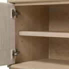 Close up of Four Hands Rosenell Sideboard in Natural Paper Cord on a white background at Addison West