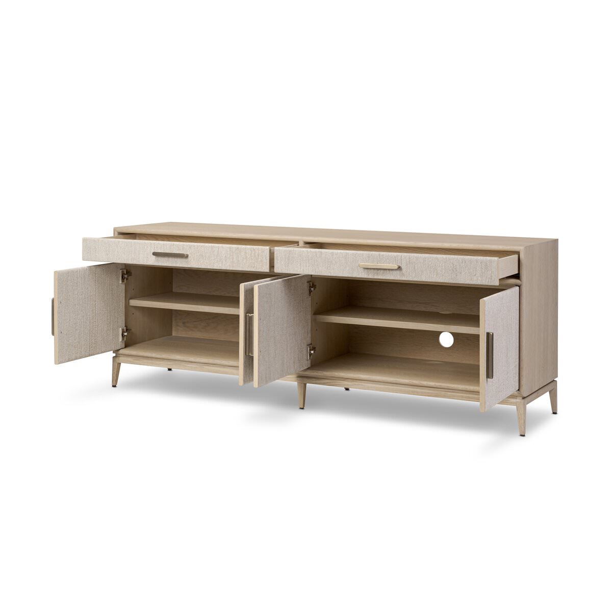 Four Hands Rosenell Sideboard in Natural Paper Cord on a white background at Addison West