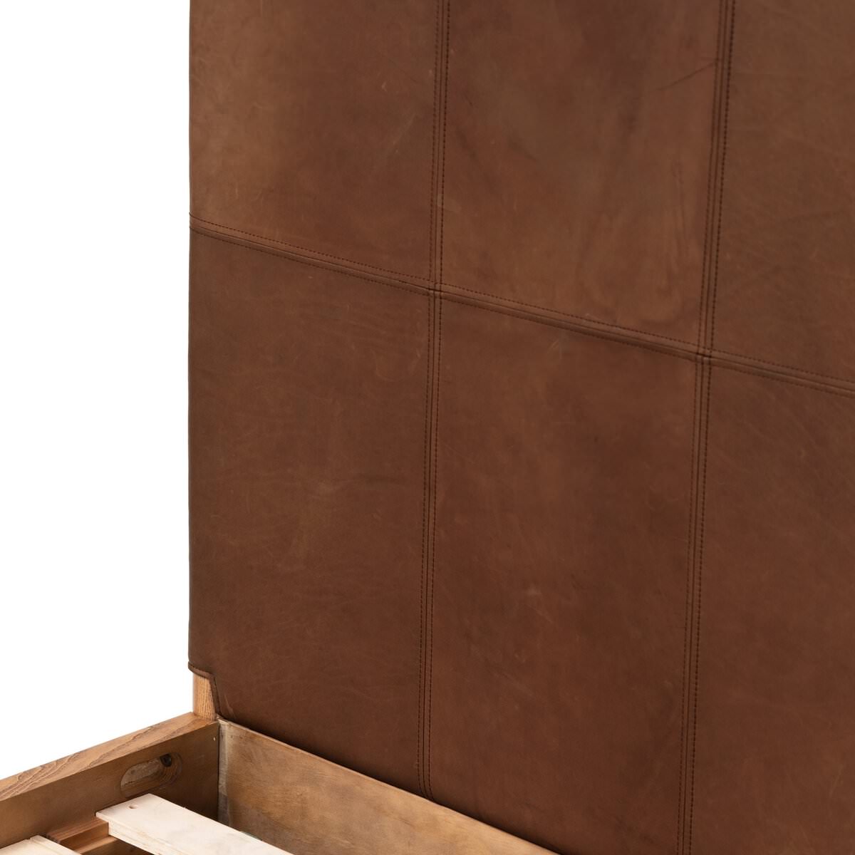 Close up of Four Hands Salado Bed in Heirloom Sienna on a white background at Addison West