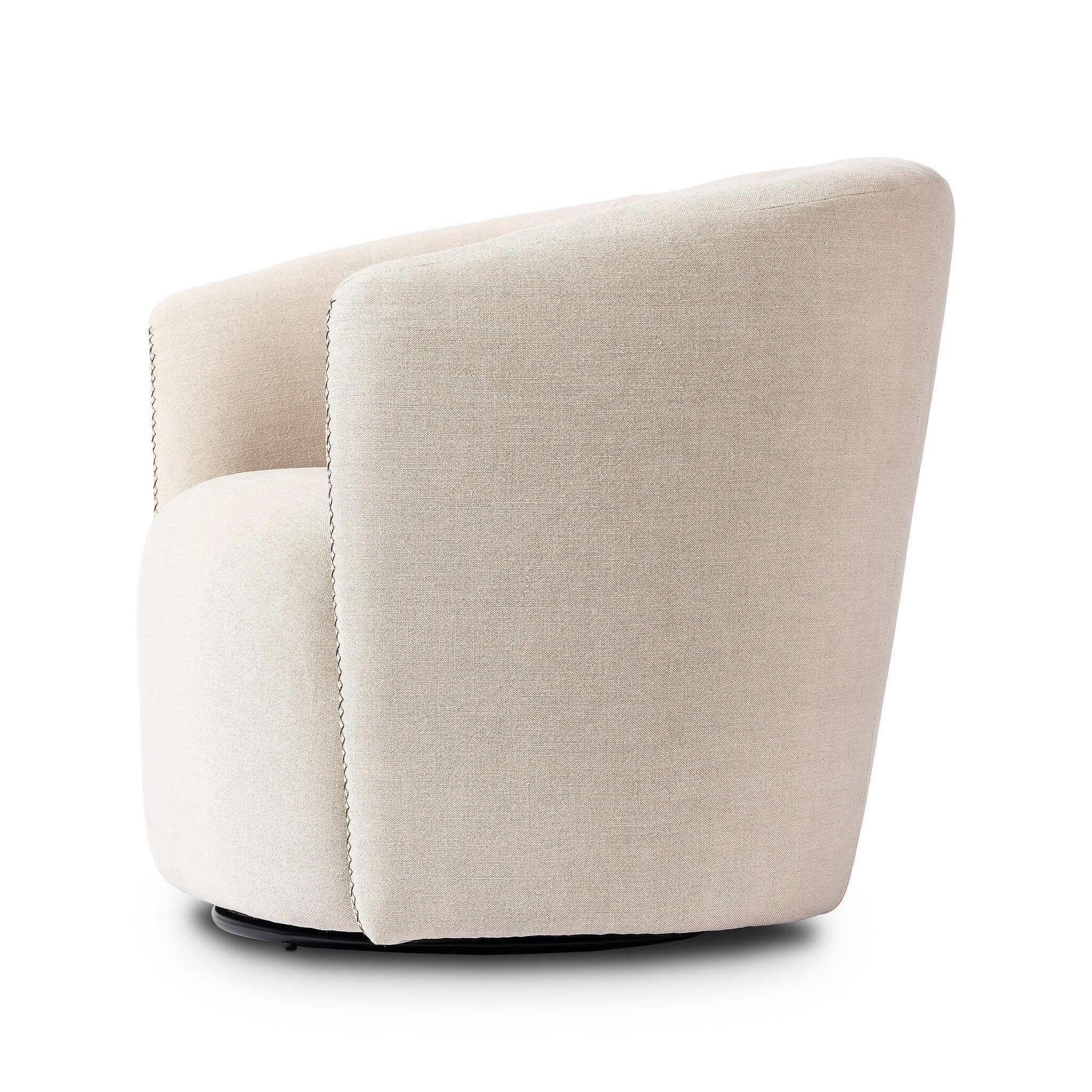 Four Hands Salena Swivel Chair in Broadway Dune on a white background at Addison West