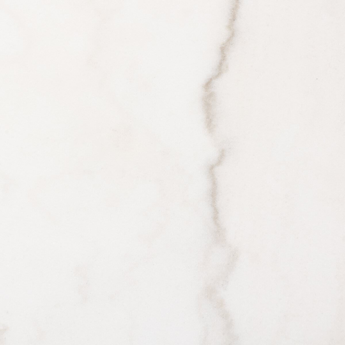 Close up of Four Hands Sargon Dining Table in Honed White Marble on a white background at Addison West