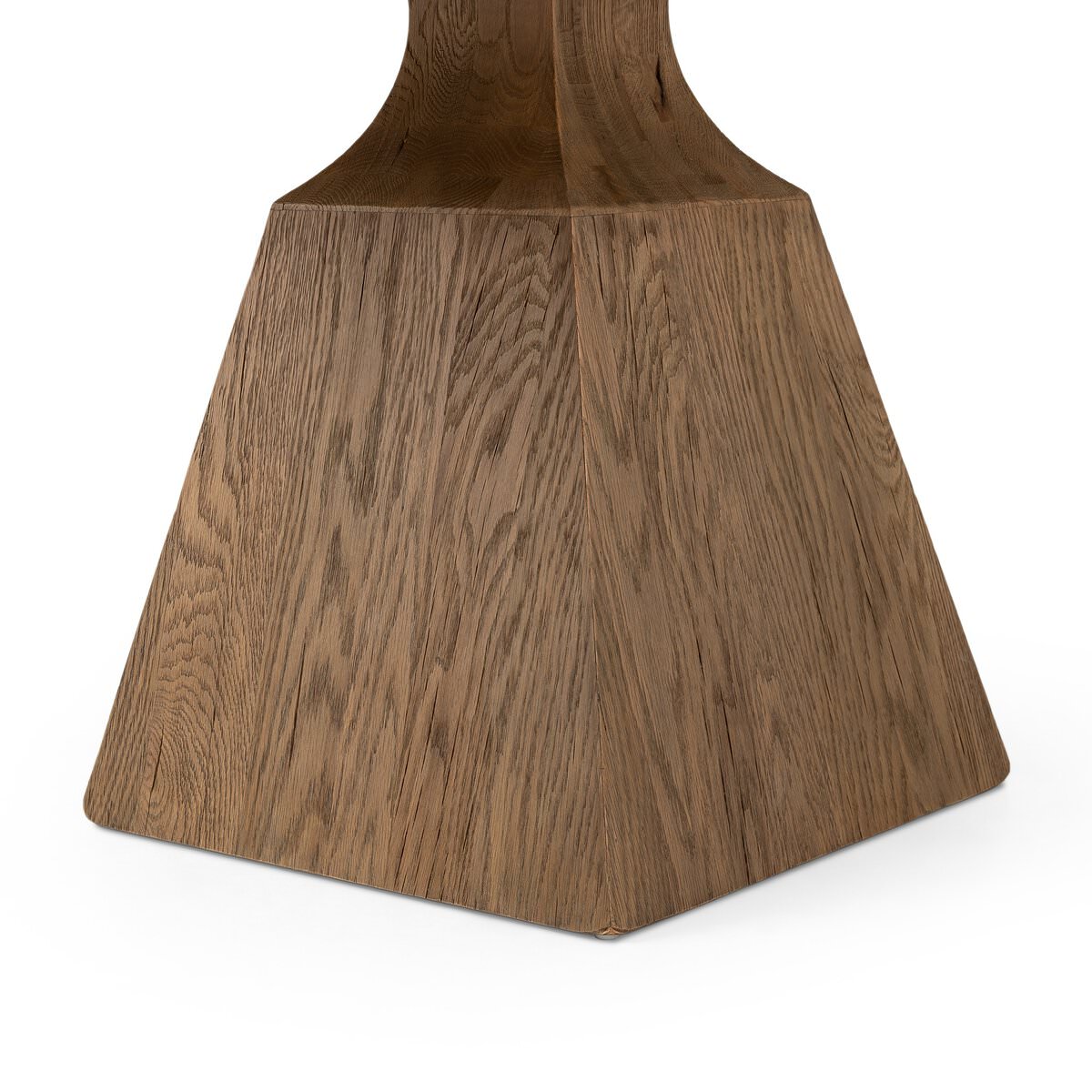 Close up of Four Hands Sargon Dining Table in Honed White Marble on a white background at Addison West