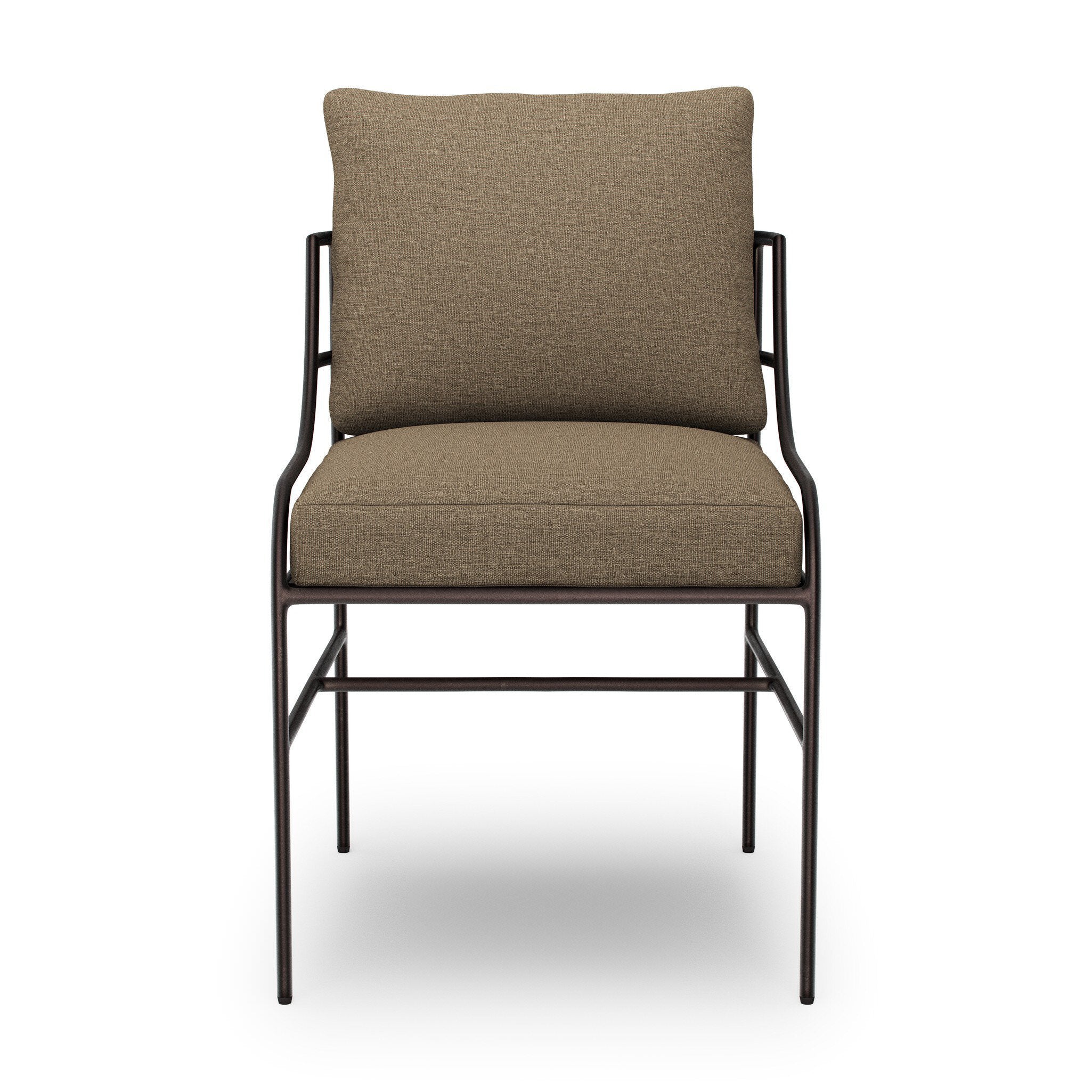 Four Hands Segovia Outdoor Dining Chair in Alessi Fawn on a white background at Addison West
