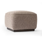Four Hands Sinclair Square Ottoman 21" in Barrow Taupe on a white background at Addison West