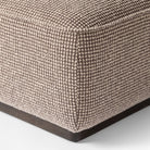 Close up of Four Hands Sinclair Square Ottoman 21" in Barrow Taupe on a white background at Addison West