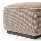 Close up of Four Hands Sinclair Square Ottoman 21" in Barrow Taupe on a white background at Addison West