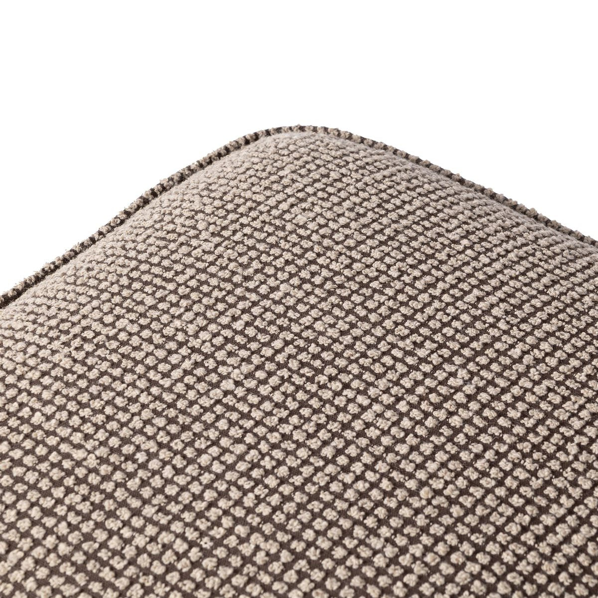 Close up of Four Hands Sinclair Square Ottoman 21" in Barrow Taupe on a white background at Addison West