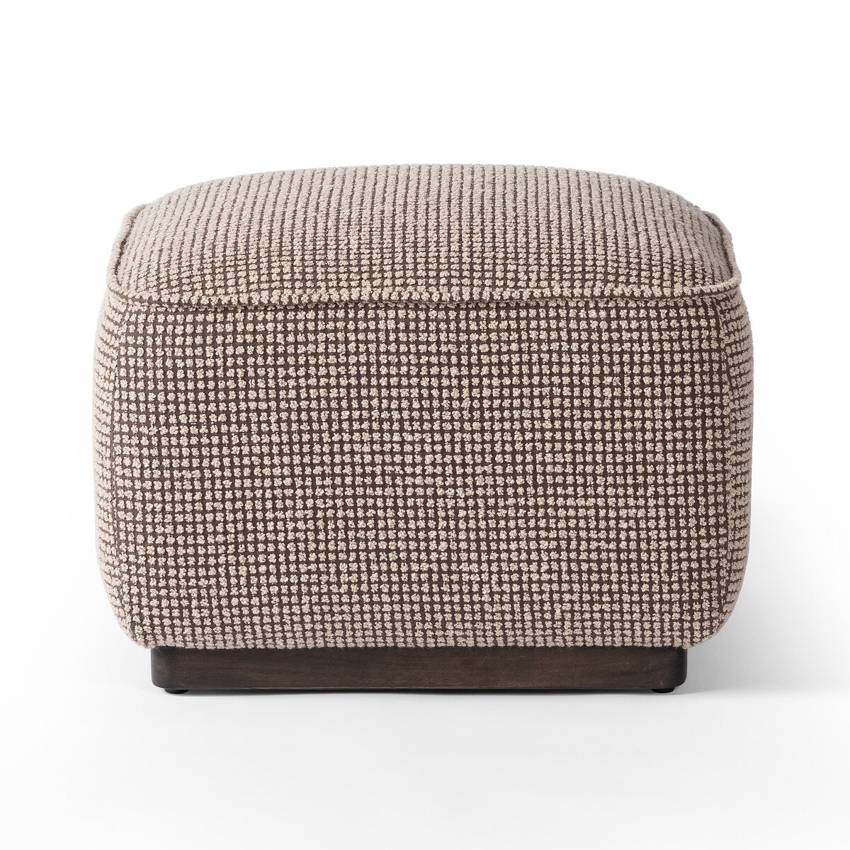 Four Hands Sinclair Square Ottoman 21" in Barrow Taupe on a white background at Addison West