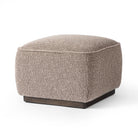 Four Hands Sinclair Square Ottoman 21" in Barrow Taupe on a white background at Addison West