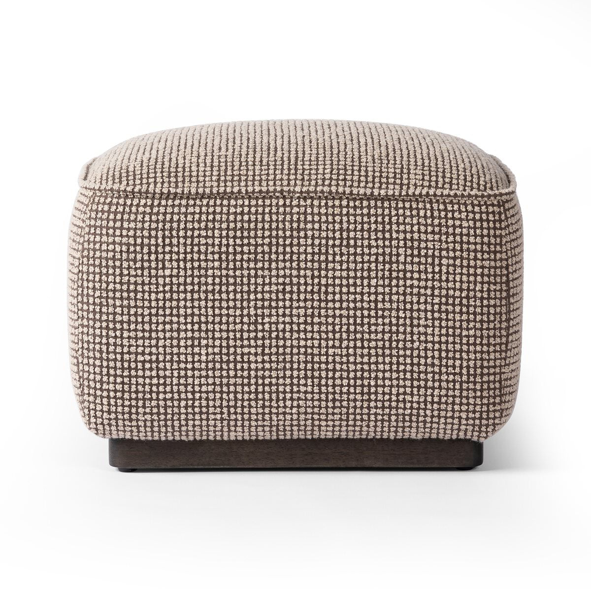 Four Hands Sinclair Square Ottoman 21" in Barrow Taupe on a white background at Addison West