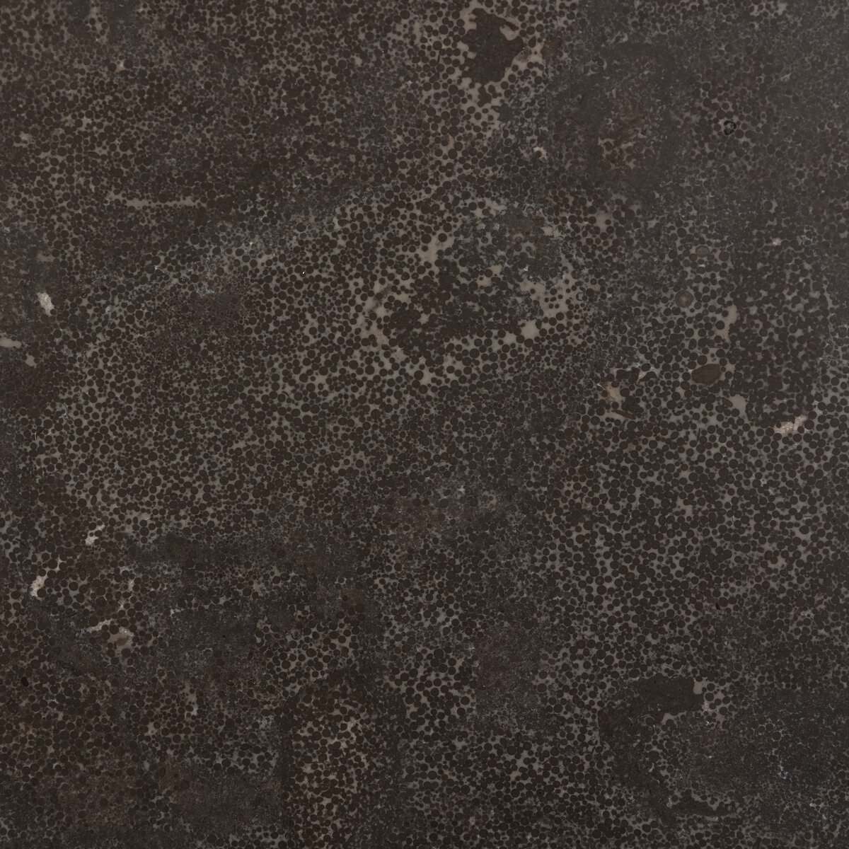 Close up of Four Hands Skye Round Dining Table 42" in Bluestone at Addison West