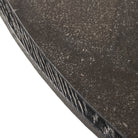 Close up of Four Hands Skye Round Dining Table 42" in Bluestone on a white background at Addison West